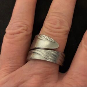 Elegant Silver Wrap Ring hand crafted spoon ring vintage silverware